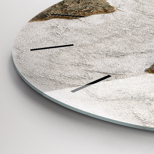 Round glass wall clock Old world map