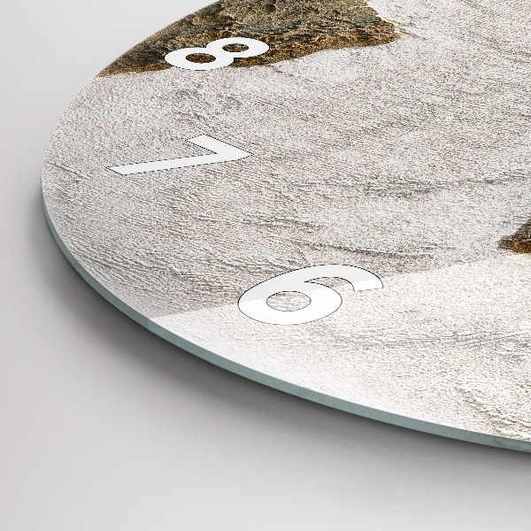 Round glass wall clock Old world map