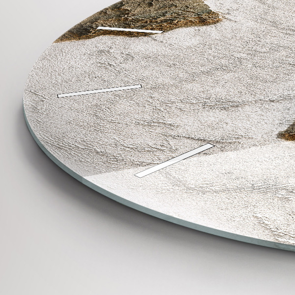 Round glass wall clock Old world map