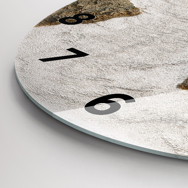 Round glass wall clock Old world map