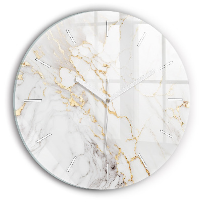 Round glass wall clock Decorative marble