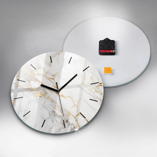 Round glass wall clock Decorative marble