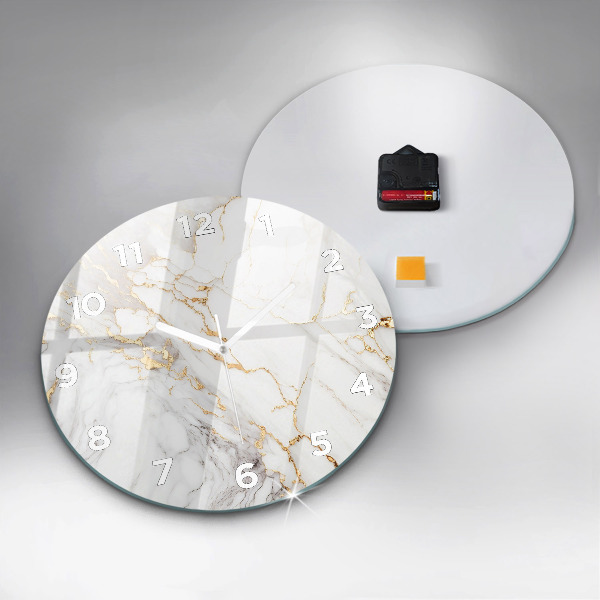 Round glass wall clock Decorative marble