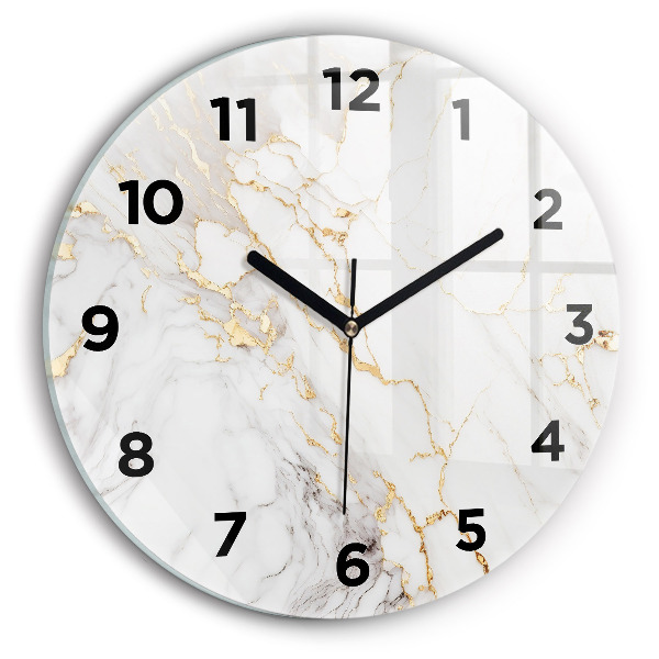 Round glass wall clock Decorative marble
