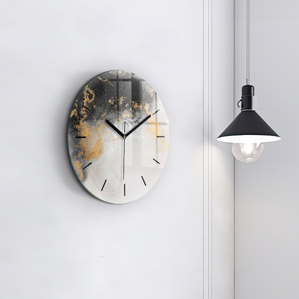 Round glass wall clock Artistic marble