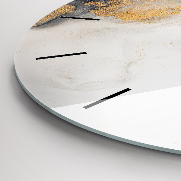 Round glass wall clock Artistic marble