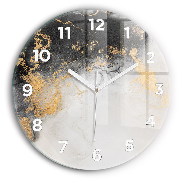 Round glass wall clock Artistic marble