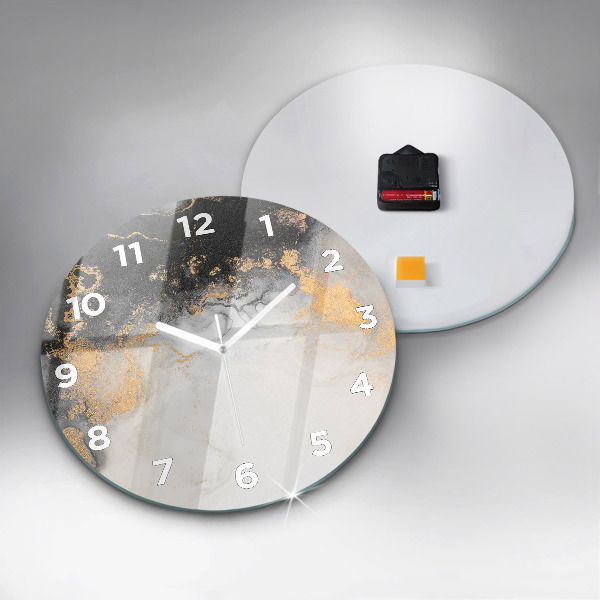 Round glass wall clock Artistic marble