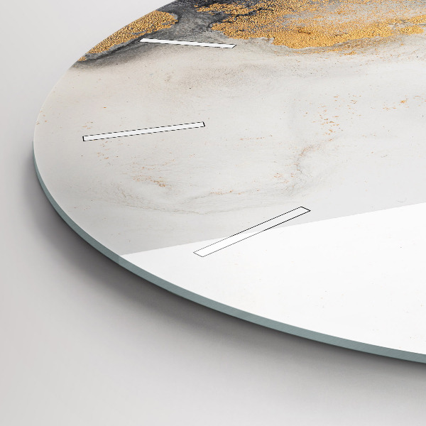 Round glass wall clock Artistic marble