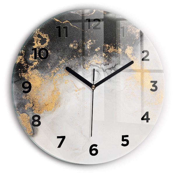 Round glass wall clock Artistic marble