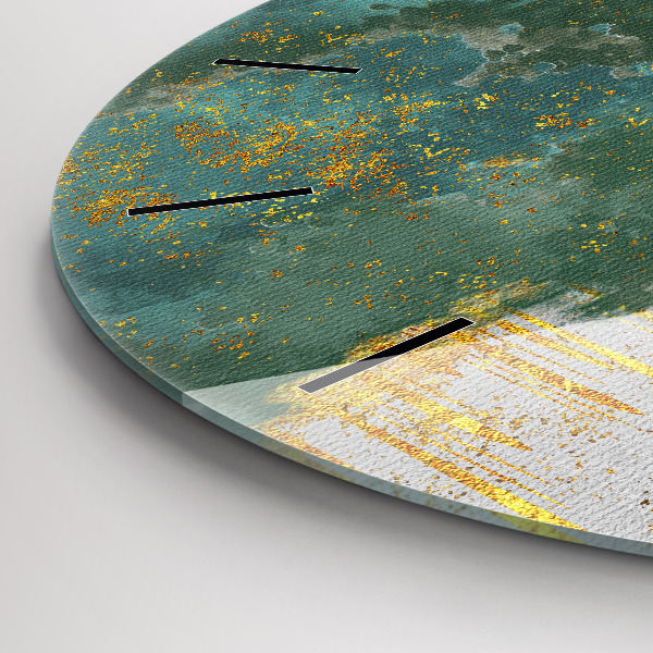 Round glass wall clock Decorative pattern