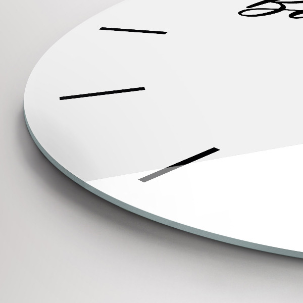 Round glass wall clock The inscription Bon voyage