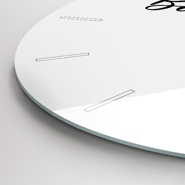 Round glass wall clock The inscription Bon voyage