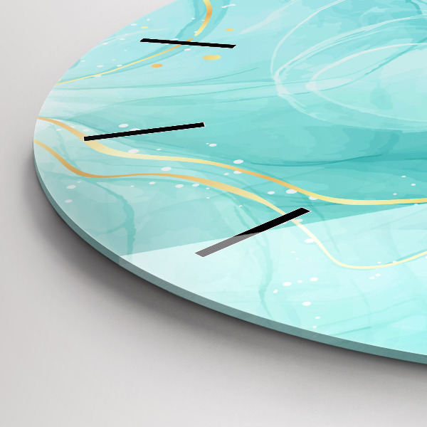 Round glass wall clock Abstract marble