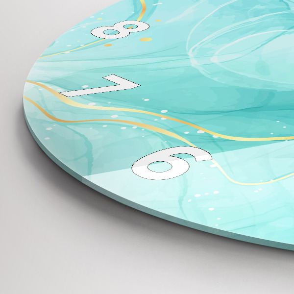 Round glass wall clock Abstract marble