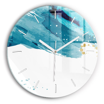 Round glass wall clock Brush strokes