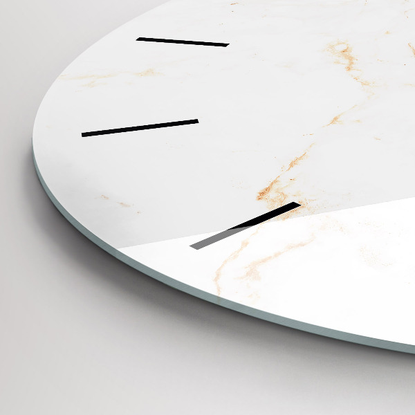 Round glass wall clock Elegant marble