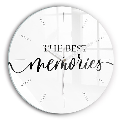 Round glass wall clock The inscription Memories