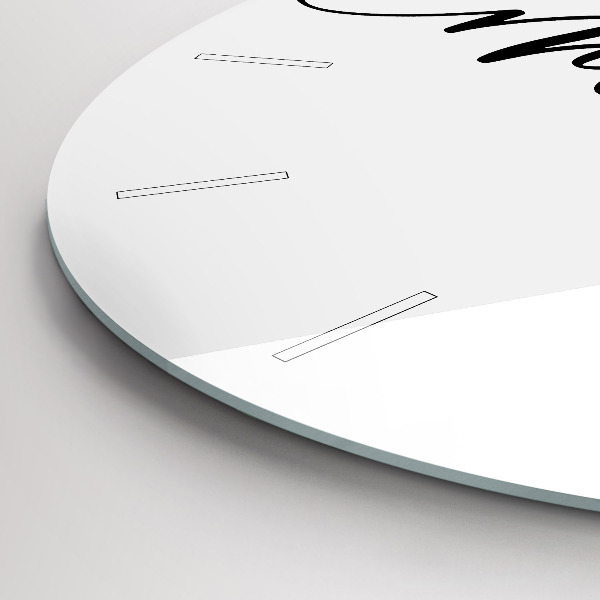 Round glass wall clock The inscription Memories