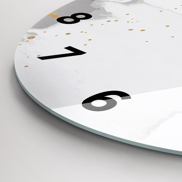 Round glass wall clock Abstraction spots