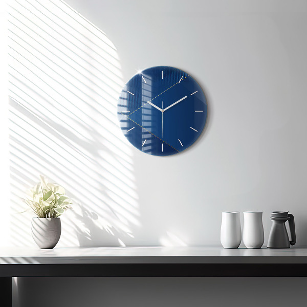 Round glass wall clock Decorative abstraction