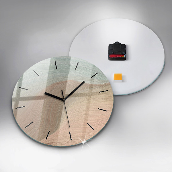 Round glass wall clock Wave abstraction