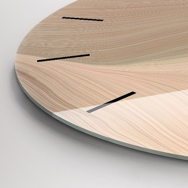Round glass wall clock Wave abstraction