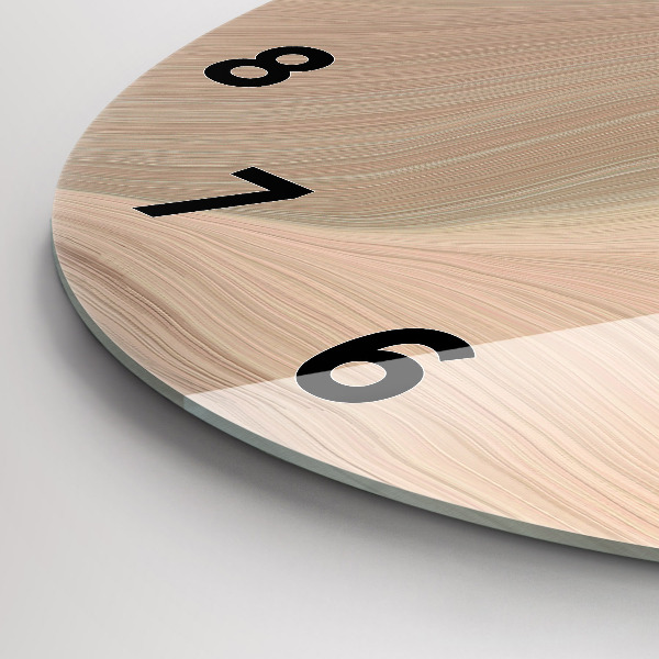 Round glass wall clock Wave abstraction
