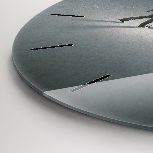 Round glass wall clock Wanderer in the Dark