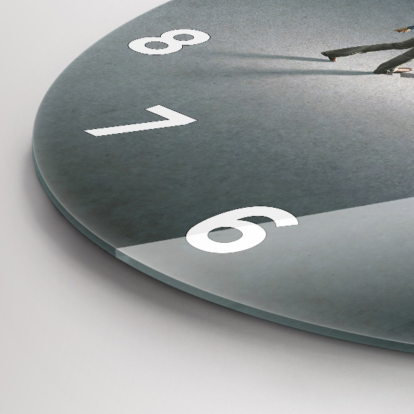 Round glass wall clock Wanderer in the Dark