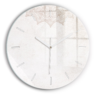Round glass wall clock Decorative pattern