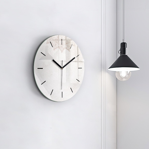 Round glass wall clock Decorative pattern