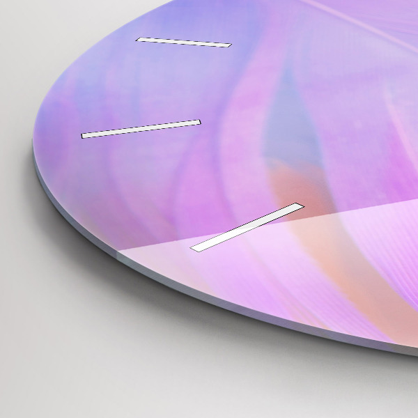 Round glass wall clock Colorful feathers