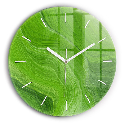 Round glass wall clock Modern waves