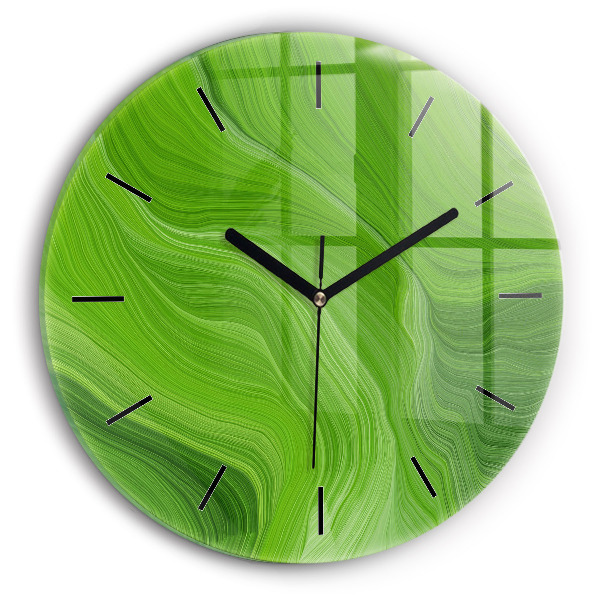 Round glass wall clock Modern waves
