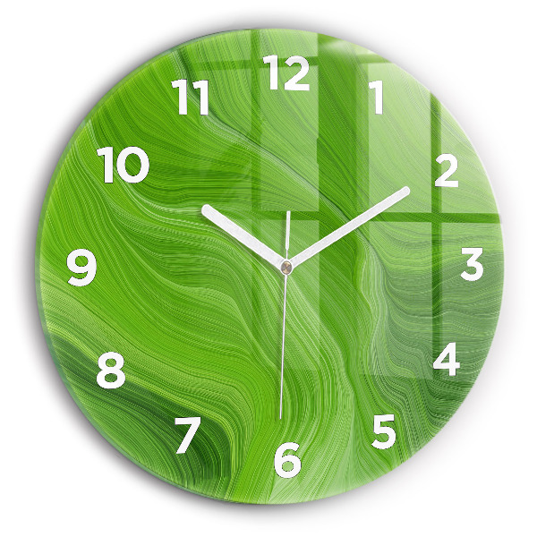 Round glass wall clock Modern waves