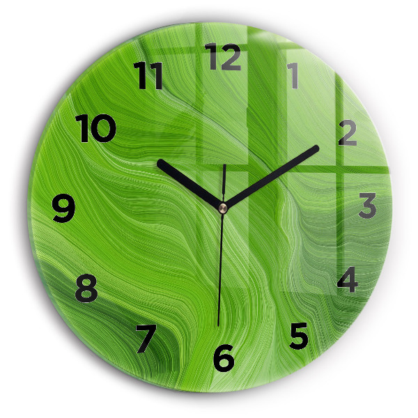Round glass wall clock Modern waves