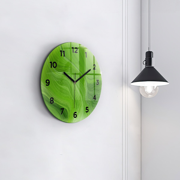 Round glass wall clock Modern waves
