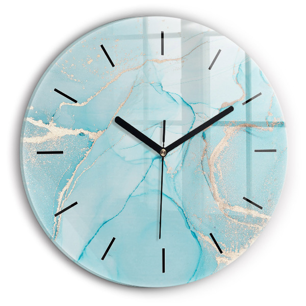 Round glass wall clock Decorative marble