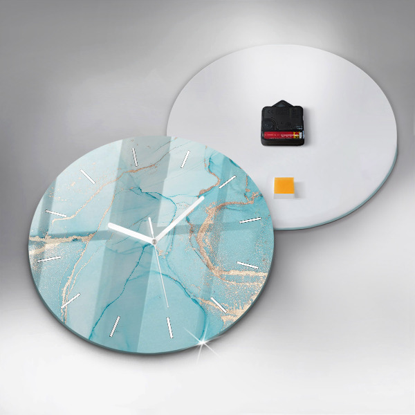Round glass wall clock Decorative marble