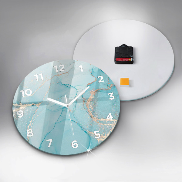 Round glass wall clock Decorative marble