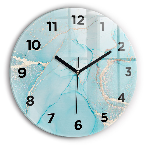 Round glass wall clock Decorative marble