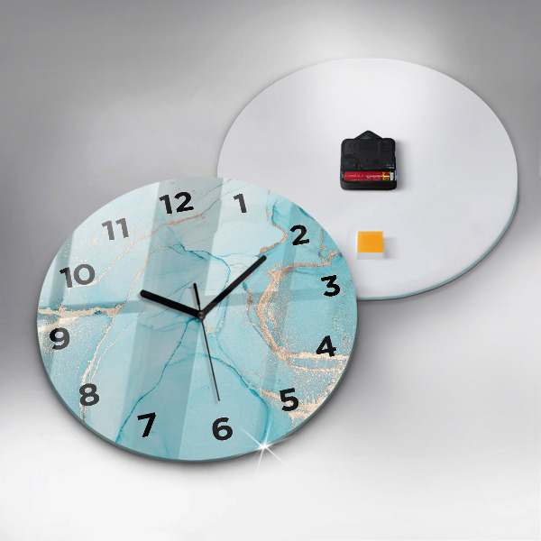 Round glass wall clock Decorative marble