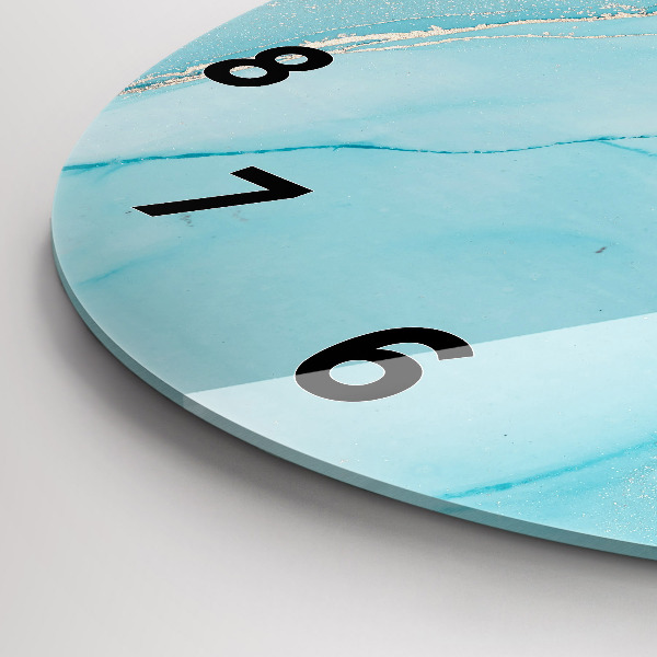 Round glass wall clock Decorative marble