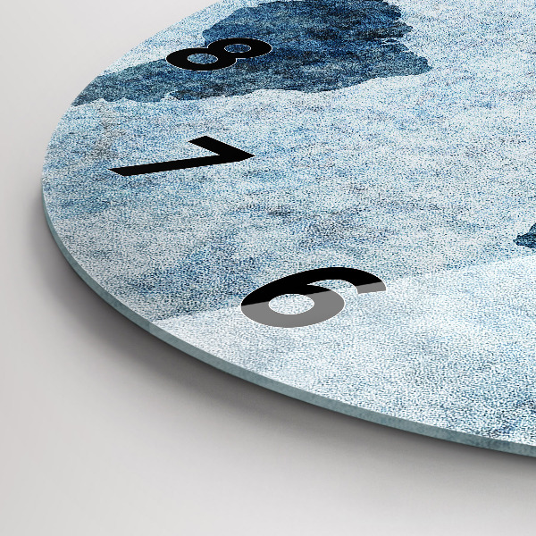 Round glass wall clock Painted world map