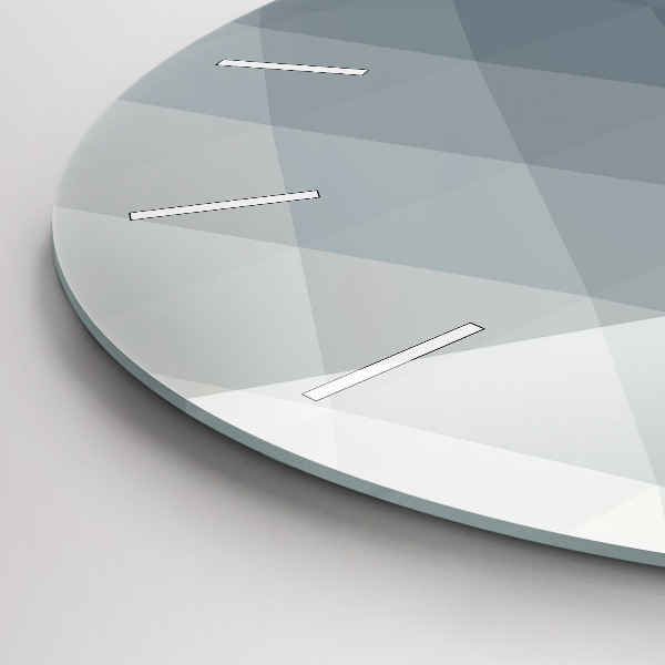 Round glass wall clock Gray abstraction