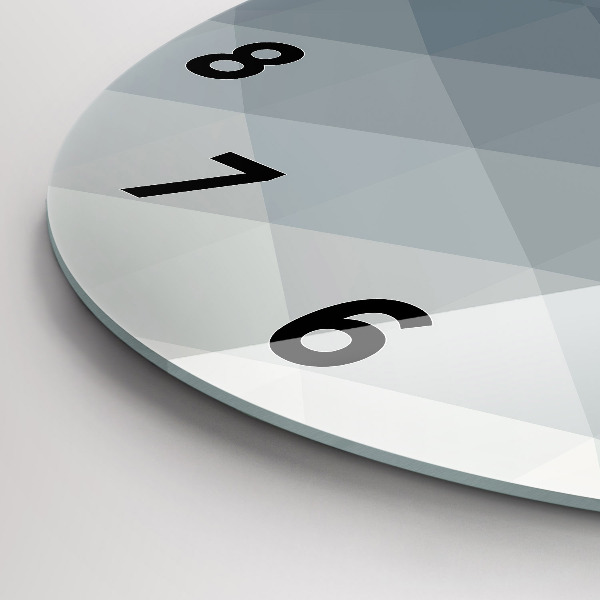 Round glass wall clock Gray abstraction