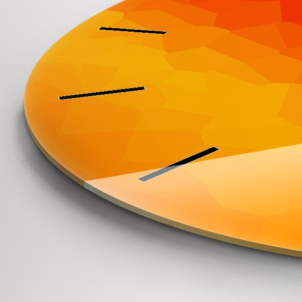 Round glass wall clock Colorful abstraction