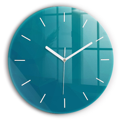 Round glass wall clock Sea abstraction