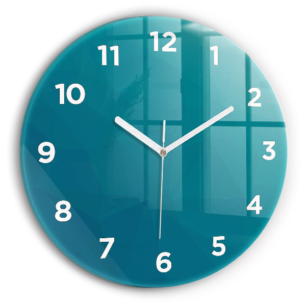 Round glass wall clock Sea abstraction